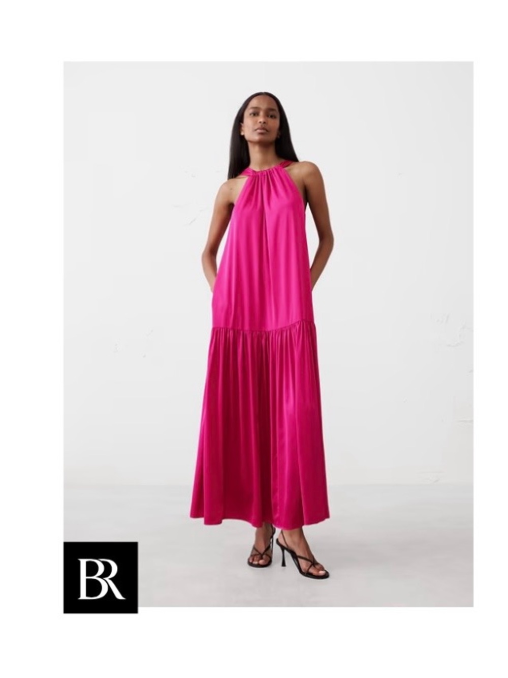 Banana Republic Gathered Halter Maxi Dress